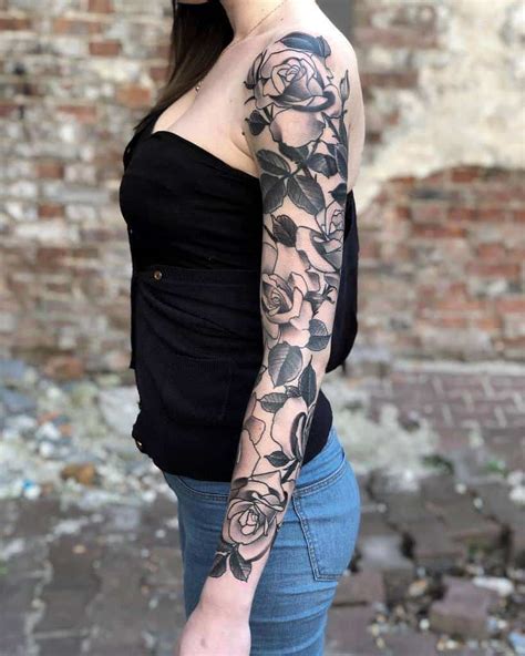 Top 61 Best Rose Sleeve Tattoo Ideas 2020 Inspiration Guide Mens