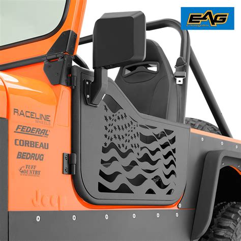 Eag Tubular Door Us Flag With Side Mirror Fit For 1976 1995 Jeep Cj7yj