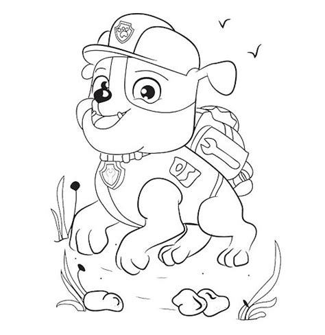 Paw patrol base coloring page. » Rubble paw patrol Paw Patrol
