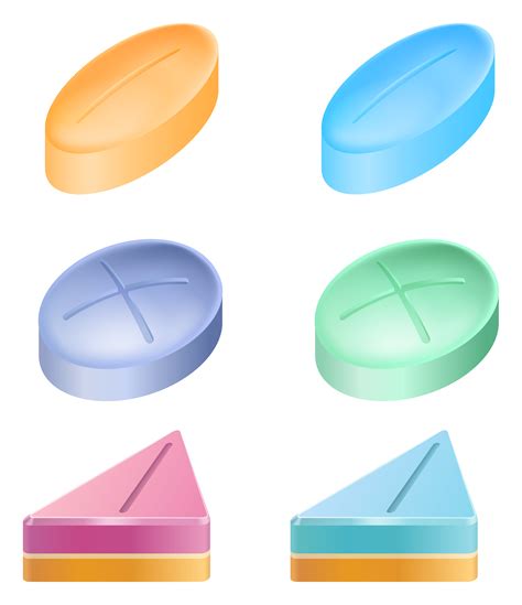 Set Of Colorful Medical Tablets 1010226 Vector Art At Vecteezy