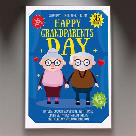 Grandparents Day Card Printable Template Psdmarket