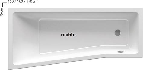 Acryl raumspar badewanne bw5 links/rechts. Raumspar Badewanne 160 x 75 x 44 cm | Bad Design Heizung
