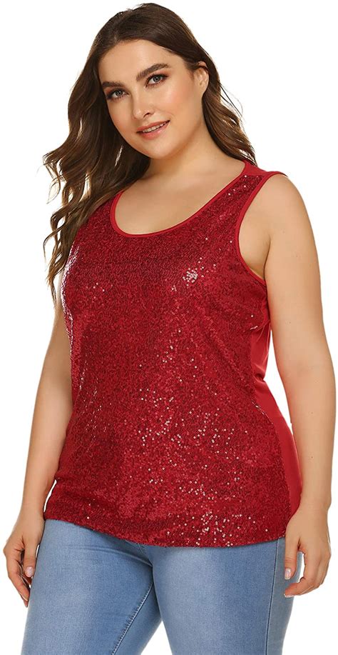 in voland women s plus size sequin top shimmer tank tops sparkle glitter embelli ebay