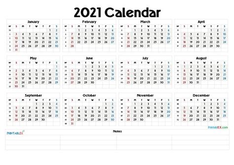 2021 Yearly Calendar With Week Number Printable Ten Free Printable