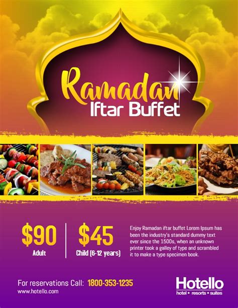Ramadan Iftar Buffet Restaurant Ad Flyer Template Buffet Restaurant