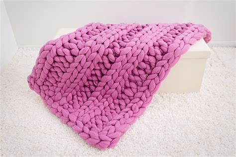 Chunky Knit Blanket Merino Wool Blanket Double Ribbing Etsy