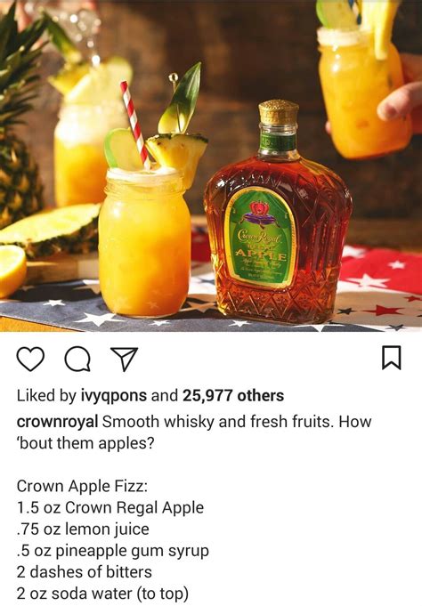 Mixed fruity crown royal apple drink. Pin by ..... Ariza. on Dr¡nK$ | Fresh fruit, Crown apple, Fizz