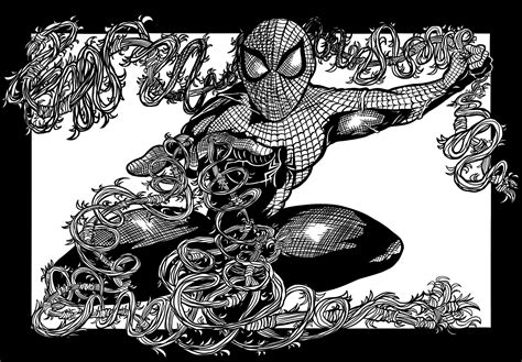 Artstation Spider Man Marvel Ink Comic Art