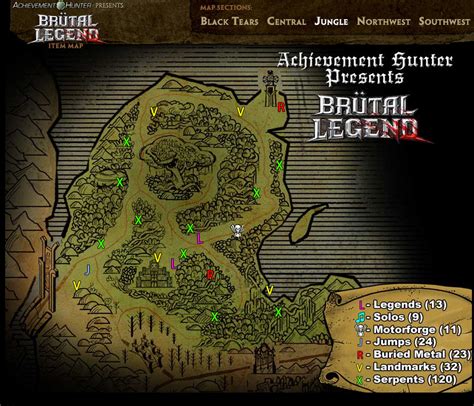 Brutal Legend Collectibles Map Long Dark Mystery Lake Map
