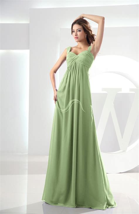 Sage Green Bridesmaid Dress Casual Empire Zipper Chiffon