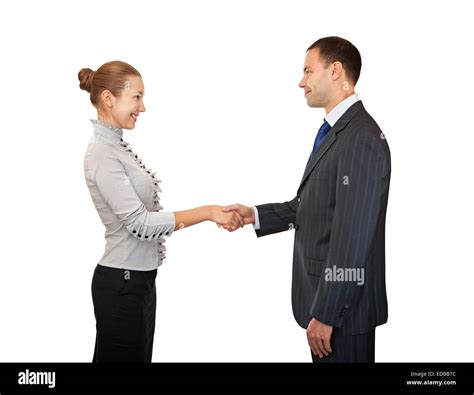 Handshake Man And Women Stock Photo Alamy