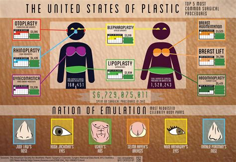 Infographic Visualizing Trends In The Past Years Of Plastic Surgery In