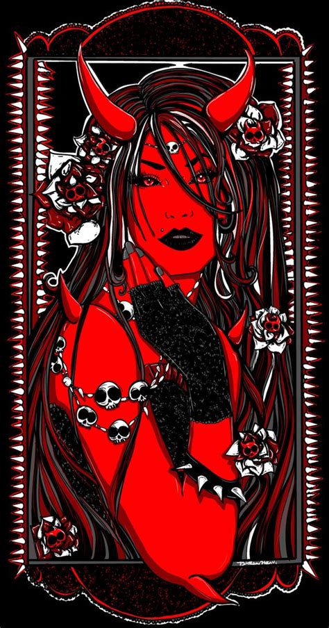 Devil Girl Shirt Design By Brittany Hanks Via Behance Satanic Art Beautiful Dark Art