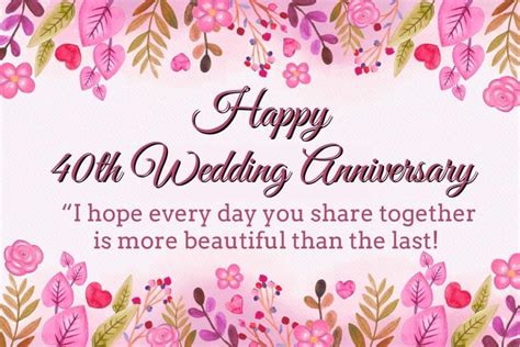 30 Best Happy 40th Wedding Anniversary Wishes Quotes And Images To