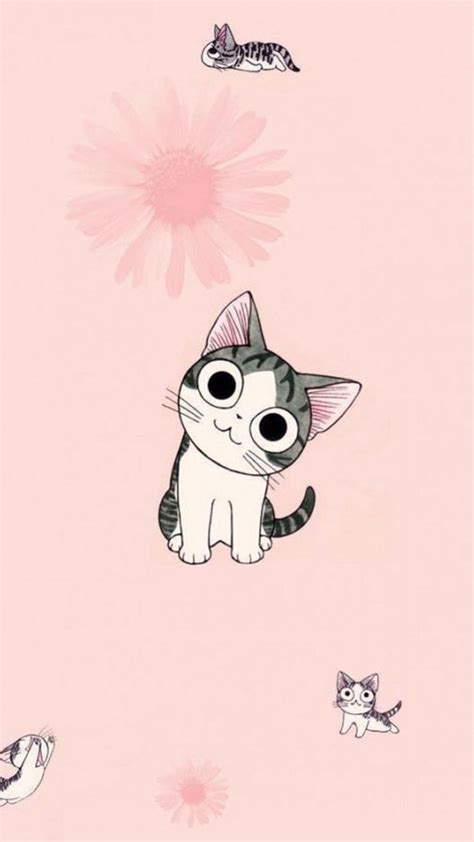 Cute Cartoon Cat Wallpaper Wallpapersafari