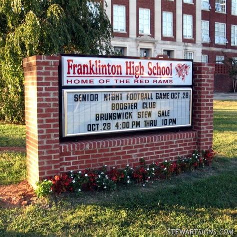 School Sign For Franklinton High School Franklinton Nc