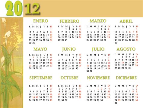 Formato De Calendario 2012 Imagui