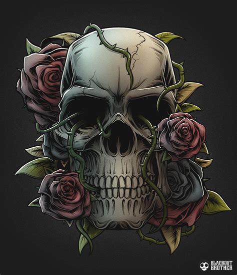 Skull And Roses On Behance