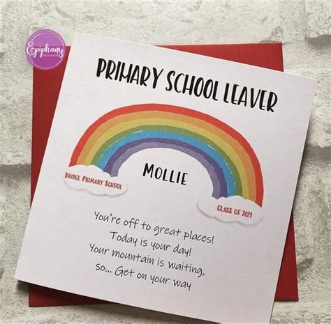 Primary School Leaver Card Personalised Card Year 7 Class Etsy