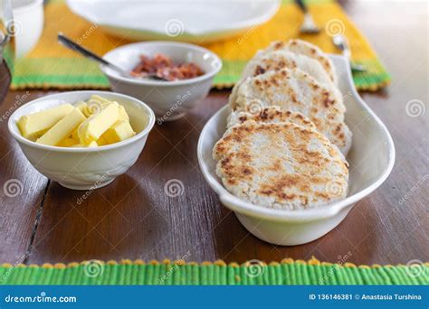 Traditional Sri Lankan Coconut Pol Roti Flat Bread Stock Image Image