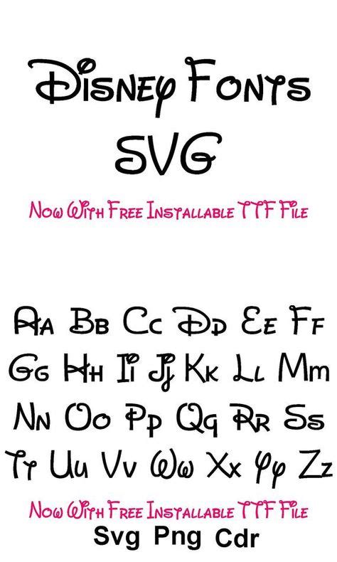 Disney Font Svg Disney Alphabet Svg Svg Files For Silhouette Or