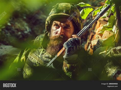 Young Soldier Sad Image And Photo Free Trial Bigstock
