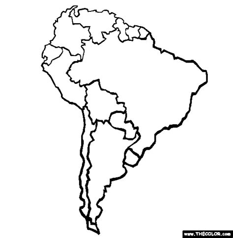 Outline Map Of South American Continent