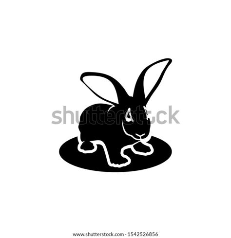 Flamish Giant Rabbit Silhouette Vector Illustration Stock Vector