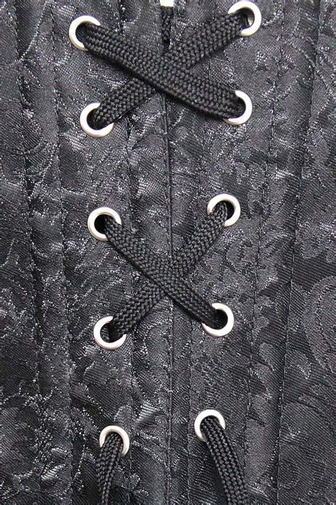 Punk Black Steel Bone Leather Weave Underbust Corsetandpant Set N12768