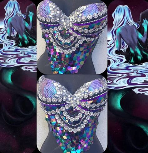 nocturnal scales mermaid bra rave bra halloween costume etsy in 2021 rave bra mermaid bra