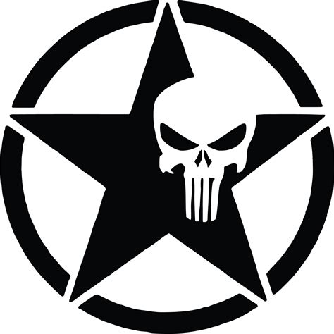 Us Army Star Punisher Skull Vinyl Graphic Decal Decals Measure To The