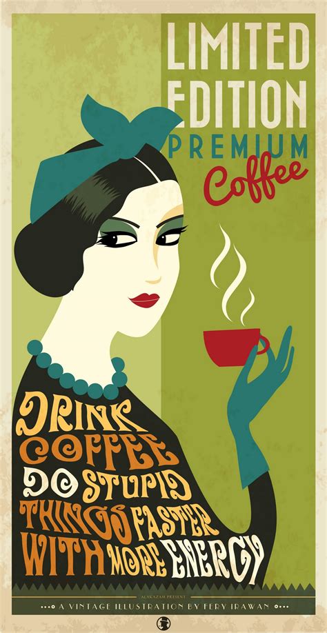 Vintage Coffee Poster On Pantone Canvas Gallery