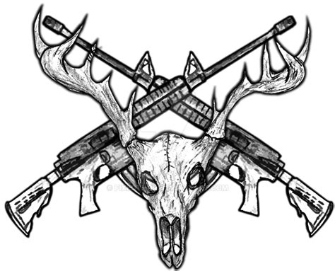 2 Deer Skull Rifles Crossed By Fixedthor On Deviantart