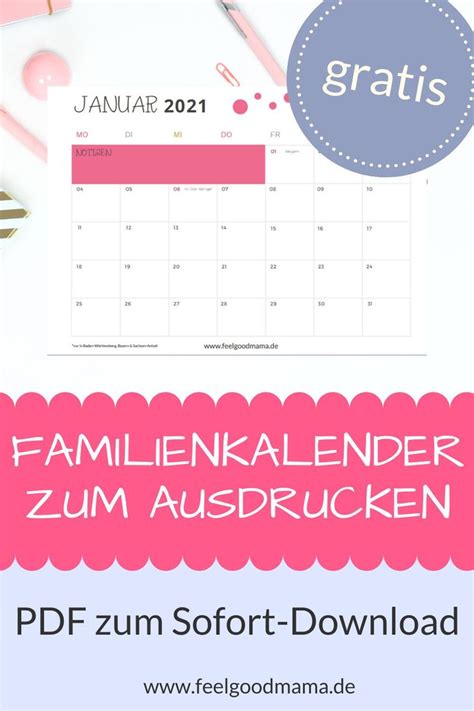 2017 calendar template adobe download for cost free calendarodownload. Kalender 2021 zum Ausdrucken - kostenlos • Feelgoodmama in 2021 | Familienkalender, Familien ...
