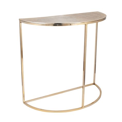 Gold Metal Half Moon Console Table 76 424