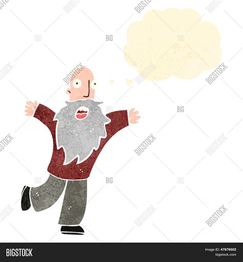 Retro Cartoon Old Man Running Away Vector And Photo Bigstock