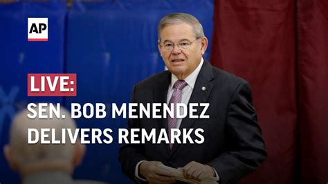 Live Senator Bob Menendez Delivers Remarks Following Indictment Youtube