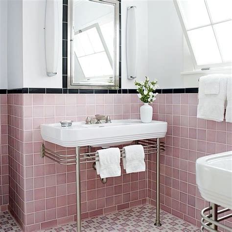 bathroom pink tile styled retro modern | Modern vintage ...