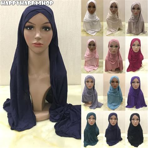 Ramadan Soft Muslim Plain Modal Cotton Hijab Headscarf Islamic Scarves