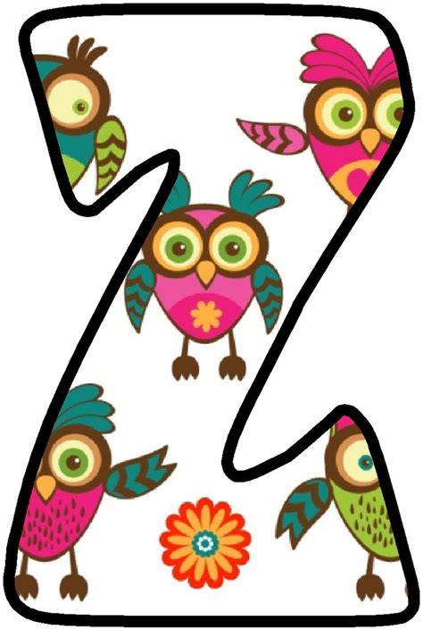 Z Alphabet Design Lettering Alphabet Owl Decor