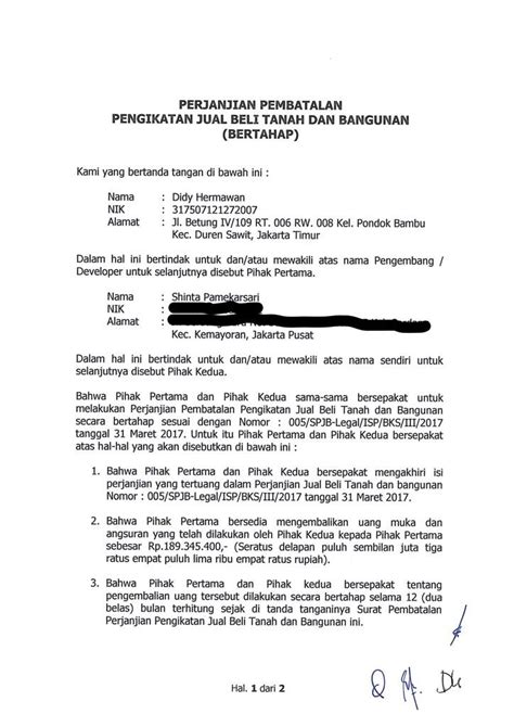 Example of auto debit cancellation letter. Contoh Surat Pembatalan Pembelian Rumah Dari Developer