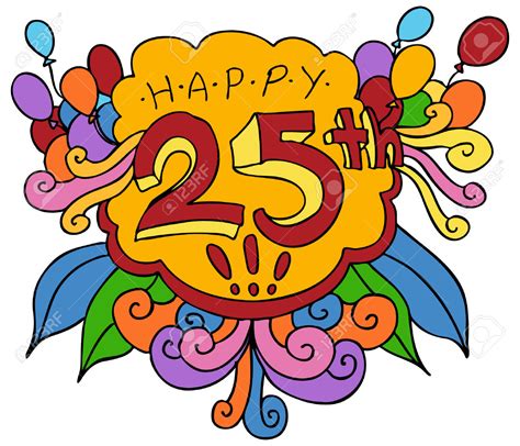 Happy 25th Birthday Clipart Clipground