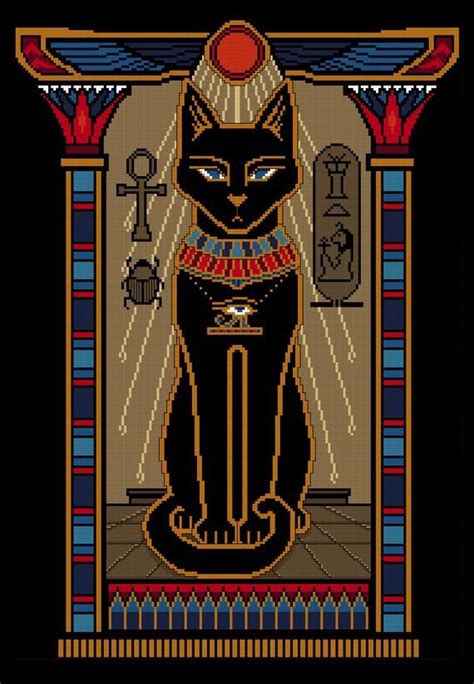 Ancient Treasures Egyptian Cat Bast Cross Stitchtapestry Etsy