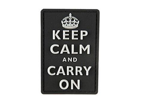 G Force Keep Calm And Carry On Pvc Morale Patch Black