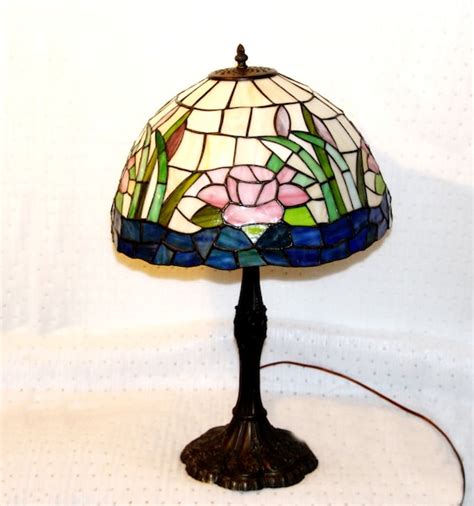 Vintage Tiffany Style Lamp Floral Motif Deep By Queenieseclectic