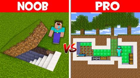 Minecraft Noob Vs Pro Secret Underground Base Battle Animation