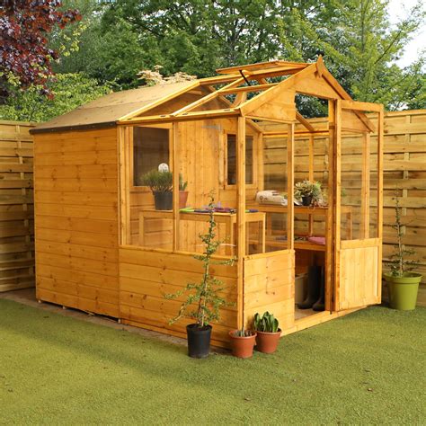 Wooden Greenhouse And Storage Shed 8x6 Outdoor Garden Building Potting