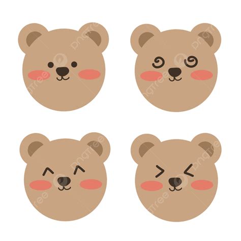 Korean Bear Lovely Sticker Set Kawai Character Free Download Png