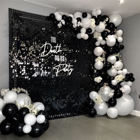 Luxury Black Sequin Backdrop Hire Black Party Decorations Birthday