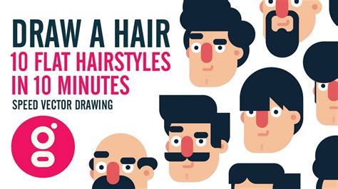 How To Draw A Hair 10 Flat Design Hairstyles In 10 Minutes Speed